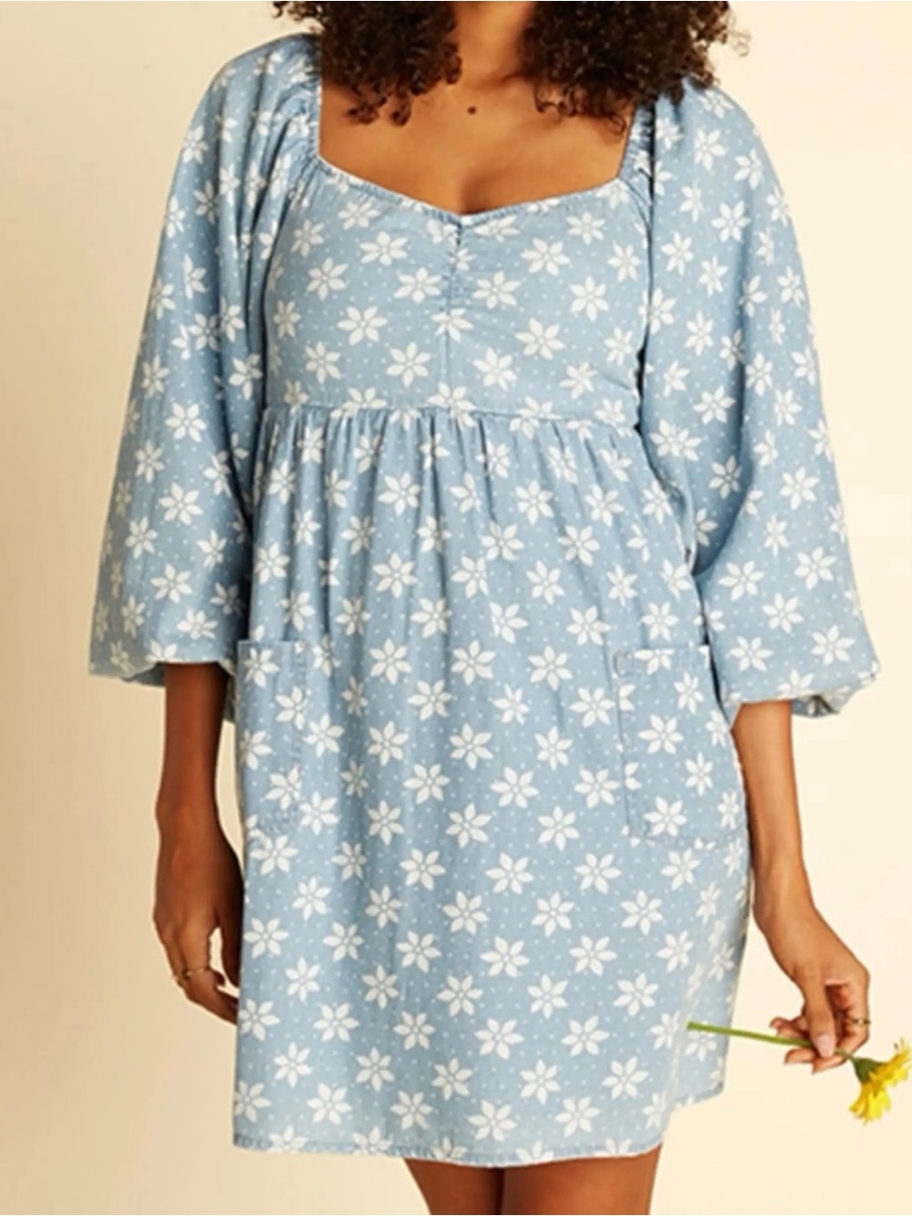 Billabong x Wrangler Denim Floral Dress Size S